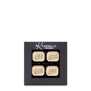 KW26/15 WIELKANOCNA KOLEKCJA 4 PRALIN Z LOGO